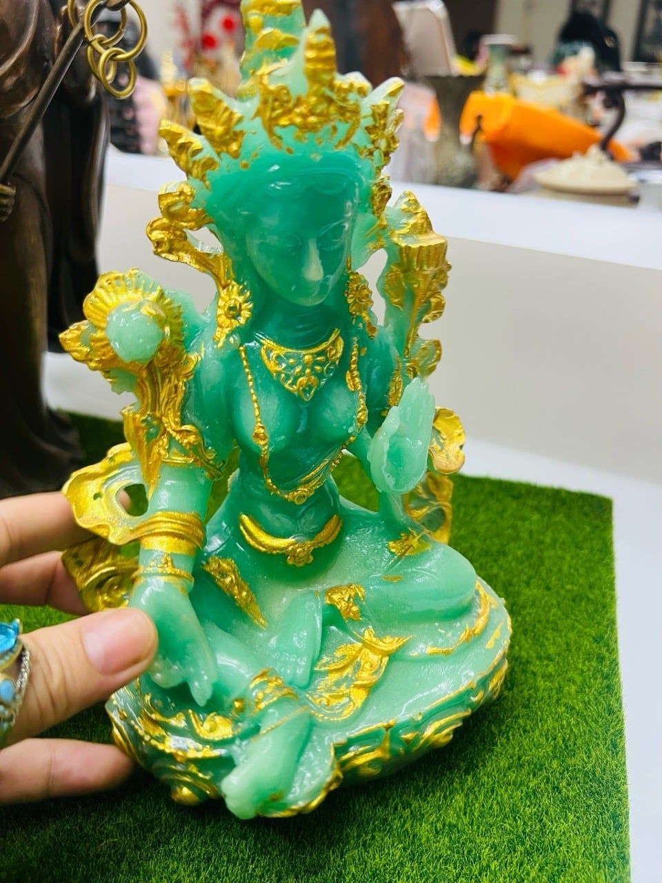 Tượng Phật Ngọc Cổ Dạ Quang Giả Cổ Phong Cách Đá Thọ Sơn BKSTCN-9666 