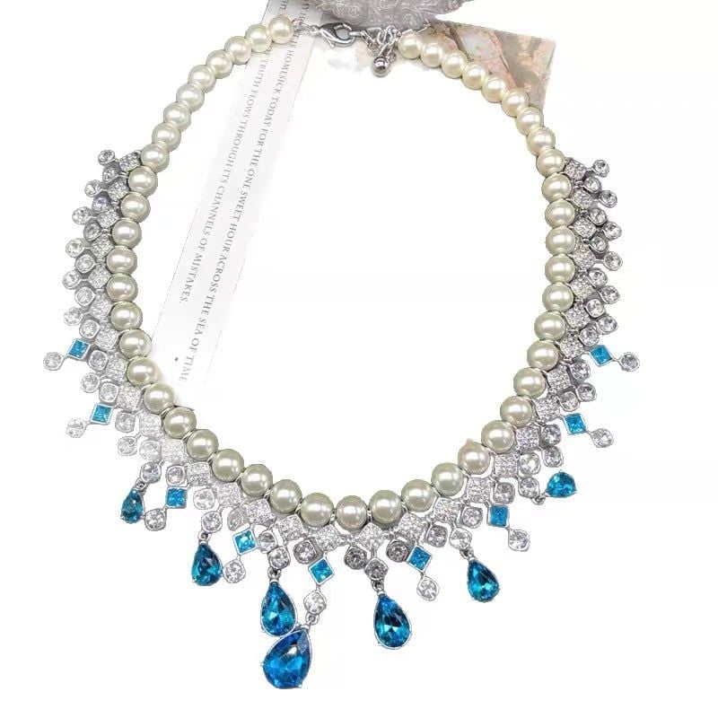  BỘ VÒNG CỔ KHƯỚC TAI NGỌC TRAI XANH PHONG CÁCH VINTAGE – SANG TRỌNG, QUÝ PHÁI 