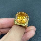 💥 NHẪN NAM TITAN MẠ VÀNG 18K – ĐÍNH ĐÁ NAM PHI MÀU VÀNG 💥 