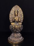  Tượng Phật Đại Nhật Như Lai (Tỳ Lô Giá Na) Bằng Đồng Thau Cao Cấp - Đồ Thờ Cúng, Bày Trí  Phòng Thờ, Bàn Làm Việc  Kt 36* 14 nặng 2,9 kg 