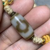  Vòng tay hạt Dzi 3 mắt họa tiết Mandala làm từ đá mã não tự nhiên BKJECN-9499 