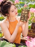  Hũ chè bằng đồng rồng nổi 