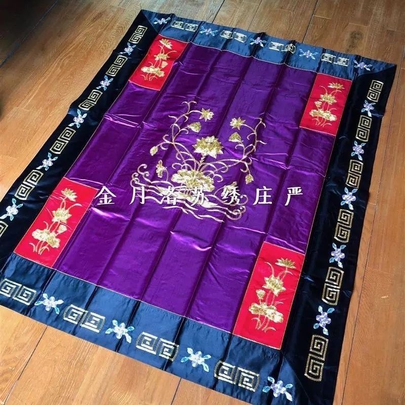 Thảm quỳ lễ phật Lụa thêu tay trang nghiêm BKHFCN-9065 