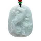  Mặt Dây Chuyền Ngọc Phỉ Thúy Băng Khắc Phượng Hoàng Mẫu Đơn BKSTCN-9684 