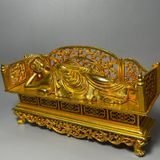  Tượng phật đồng mạ vàng niết bàn 