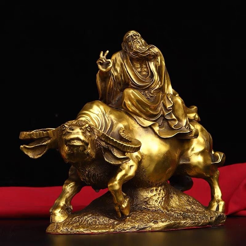  🐂 TƯỢNG LÃO TỬ CƯỠI TRÂU – ĐỒNG VÀNG CỔ PHONG, SANG TRỌNG 