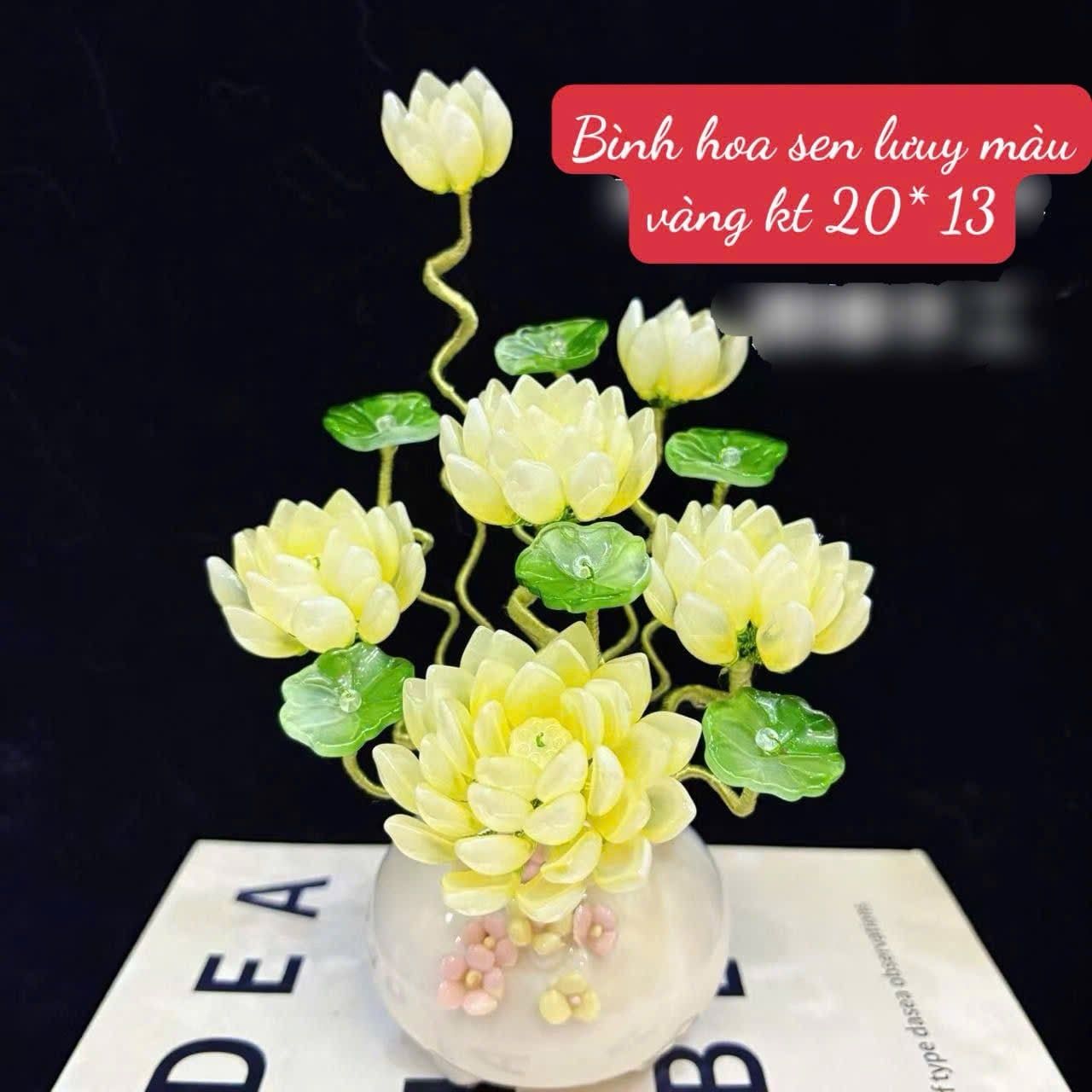  BÌNH HOA SEN LƯU LY TRANG TRÍ DECOR CỰC ĐẸP 