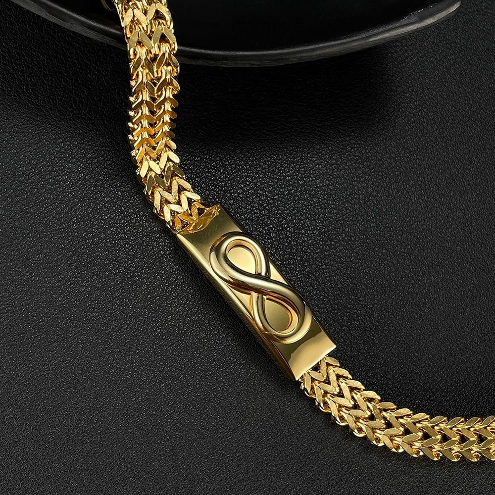  Vòng tay dây xích mạ vàng 18 k đẳng cấp sang trọng BKJECN-9481 