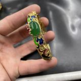  Vòng Tay Kim Loại Mạ Vàng 18K Nghệ Thuật Đính Đá Quý BKJECN-9510 