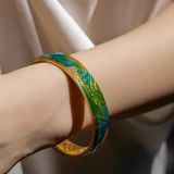  Vòng tay vàng bọc bạc men pháp lam cảnh sơn thuỷ BKJECN-9490 