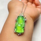  Quà tặng mặt dây truyền thần tài ngọc màu xanh 