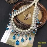  BỘ VÒNG CỔ KHƯỚC TAI NGỌC TRAI XANH PHONG CÁCH VINTAGE – SANG TRỌNG, QUÝ PHÁI 