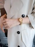  Đồng hồ nữ màu vàng đính kim cương kiểu dáng sang trọng quý phái quà tặng ý nghĩa 