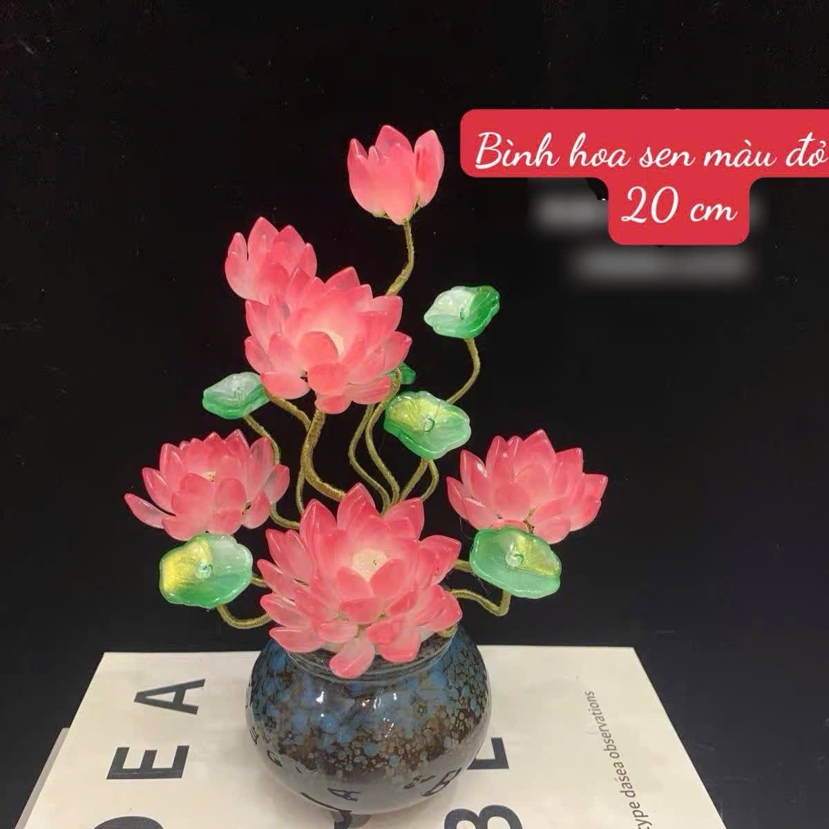  BÌNH HOA SEN LƯU LY TRANG TRÍ LÀM ĐỒ DECOR ĐẸP 