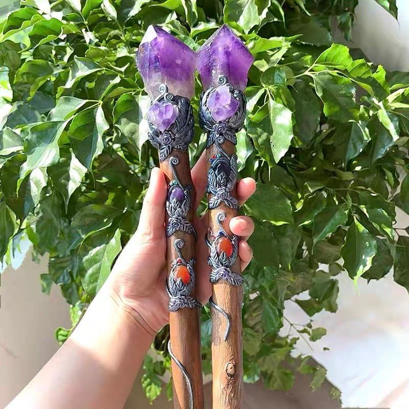  VƯƠNG TRƯỢNG NĂNG LƯỢNG THẠCH ANH TÍM 35CM BKSTCN-9659 