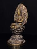  Tượng Phật Đại Nhật Như Lai (Tỳ Lô Giá Na) Bằng Đồng Thau Cao Cấp - Đồ Thờ Cúng, Bày Trí  Phòng Thờ, Bàn Làm Việc  Kt 36* 14 nặng 2,9 kg 