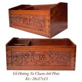  Hộp đựng bút gỗ hương chữ phúc 28cm LHWOVN-9207 