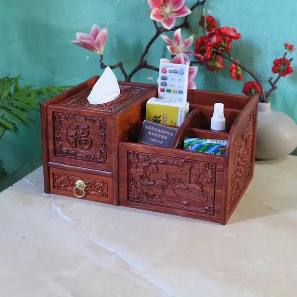  Hộp Đựng Bút Gỗ Hương Chữ Phúc BKWOVN-9205 