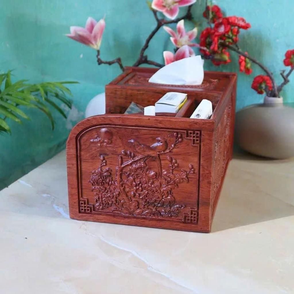  Hộp Đựng Bút Gỗ Hương Chữ Phúc BKWOVN-9205 