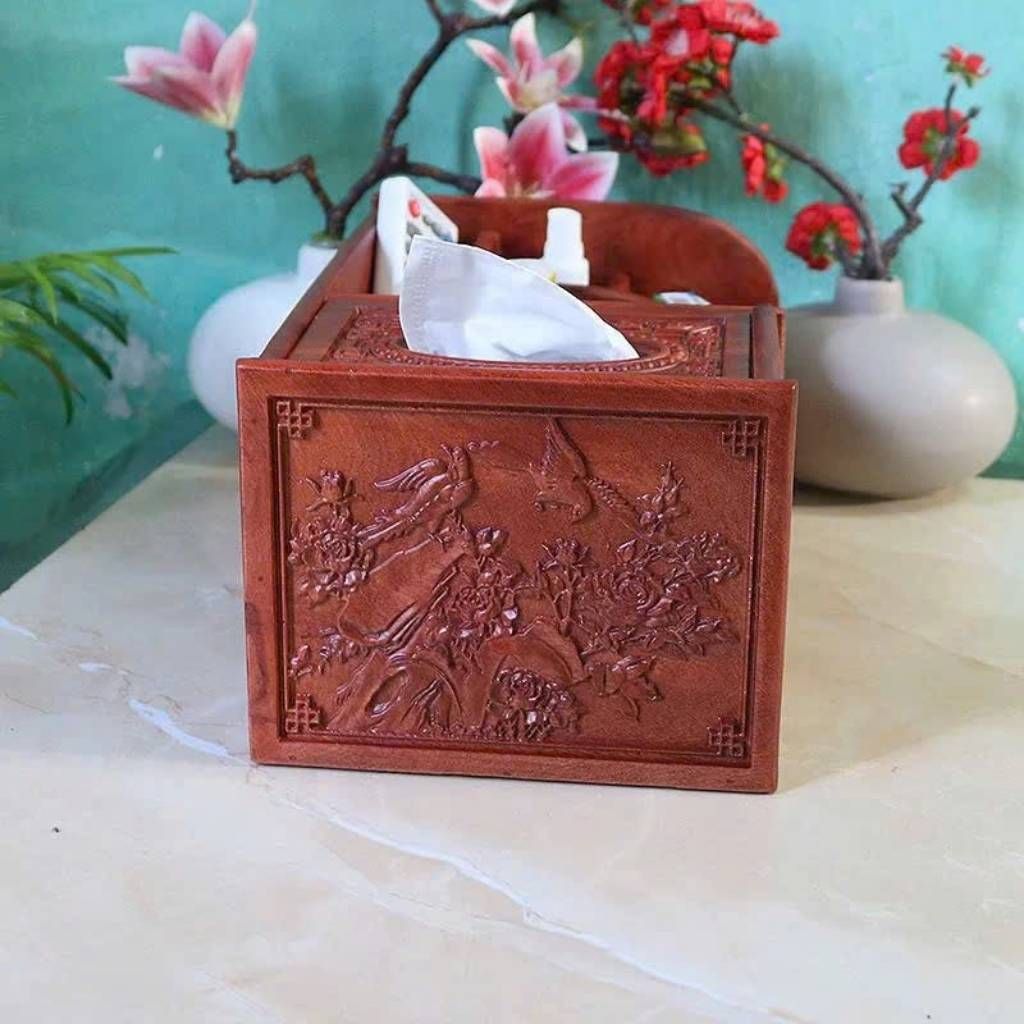  Hộp Đựng Bút Gỗ Hương Chữ Phúc BKWOVN-9205 