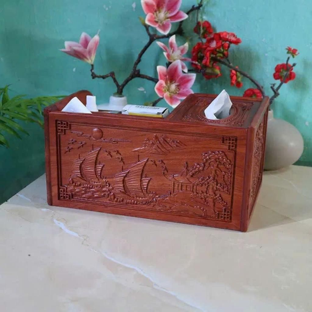  Hộp Đựng Bút Gỗ Hương Chữ Phúc BKWOVN-9205 