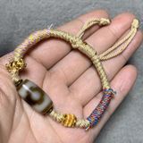  Vòng tay hạt Dzi 3 mắt họa tiết Mandala làm từ đá mã não tự nhiên BKJECN-9499 