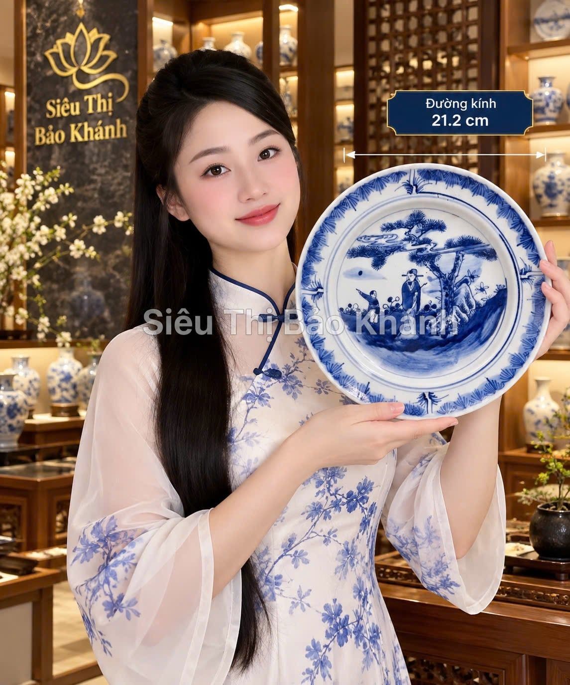  Đã cảnh gốm sứ men lam hàng sưu tầm 