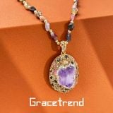  Dây Chuyền Thạch Anh Tím Gracetrend: Tuyệt Tác Bohemian Phong Thủy BKJECN-9511 