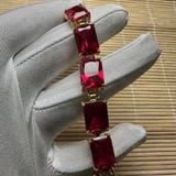  Lắc  tay ruby Nam Phi  Bọc bạc mạ vàng 18 k 