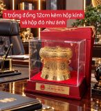  Trống đồng dát vàng in Thủ Tướng Lê Minh Hưng tặng 