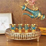  Bộ Ly Đồng Hoàng Gia Khảm Men Xanh Cao Cấp BKMECN-9713 