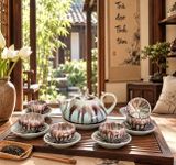  Bộ ấm chén men hỏa biến gốm sứ bát tràng BKCECN-10621 