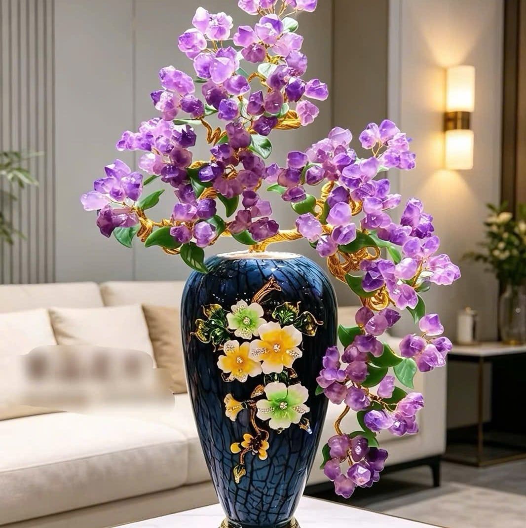  Bình gốm cây cảnh thạch anh tím cao cấp BKCECN-10649 
