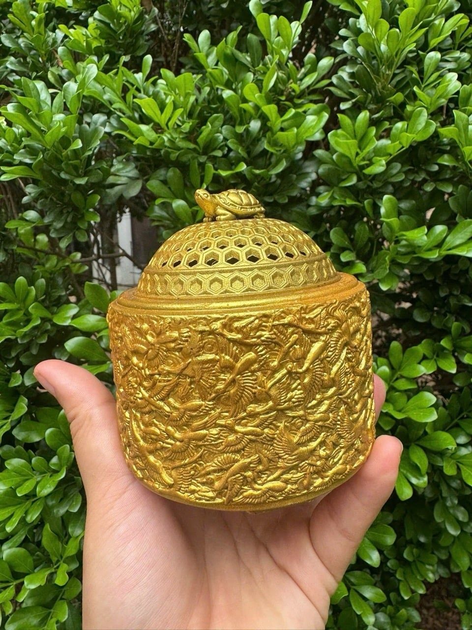  Xông trầm hương bằng đồng mạ vàng sưu tầm 