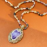  Dây Chuyền Thạch Anh Tím Gracetrend: Tuyệt Tác Bohemian Phong Thủy BKJECN-9511 