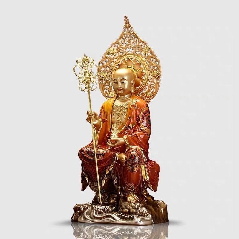  Pháp Trượng Địa Tạng Vương Hình Rồng Cuộn 