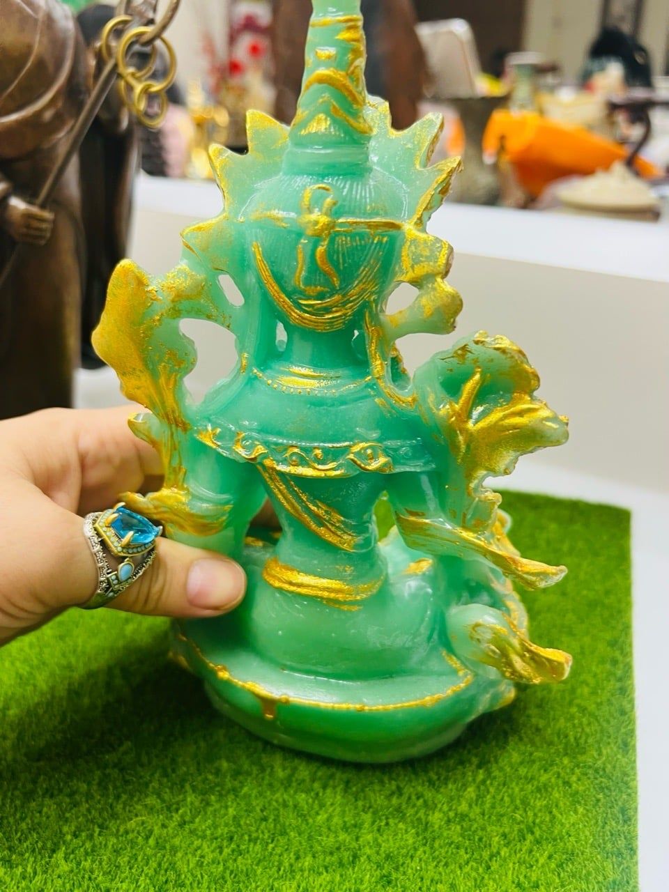  Tượng Phật Ngọc Cổ Dạ Quang Giả Cổ Phong Cách Đá Thọ Sơn BKSTCN-9666 
