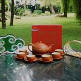  Bộ ấm chén tùng hạc gốm sứ tử sa BKCECN-10620 