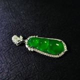  MẶT DÂY CHUYỀN TỨ QUÝ ĐẬU (PHÚC ĐẬU) CHALCEDONY XANH CAO BĂNG  – GIÁ SỈ TẬN XƯỞNG 