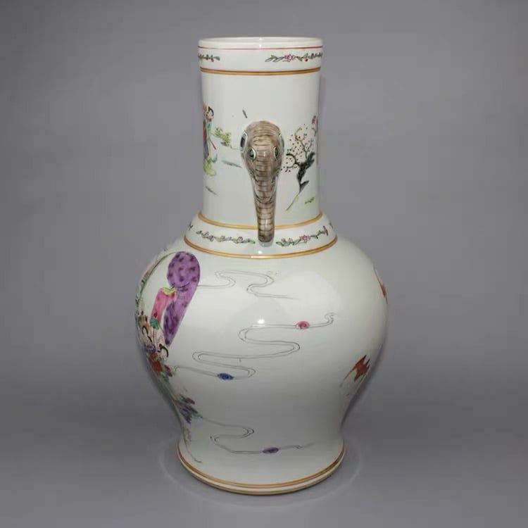  Bình gốm sưu tầm thời nhà Thanh cao 39 cm 