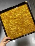  🌳 KHAY TRÀ GỖ MUN KHẢM HOÀNG CHƯƠNG VÂN NU CAO CẤP kt 30* 30 