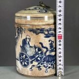 Hũ Đựng Trà Gốm Sứ Men Rạn Vẽ Tích Cổ Sưu Tầm BKCECN-10028 