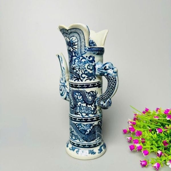  Ấm Rượu Gốm Sứ Vẽ Rồng Men Lam BKCECN-10032 