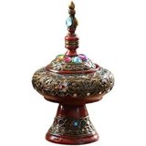  Lư Xông Trầm Gốm Nepal Khảm Đá Quý Sưu Tầm BKCECN-10040 