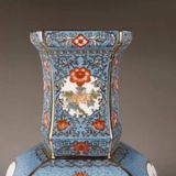  Bình gốm Pháp Lam Thiên Thanh Bổ Ô Hoa Điểu Sưu Tầm BKCECN-10041 