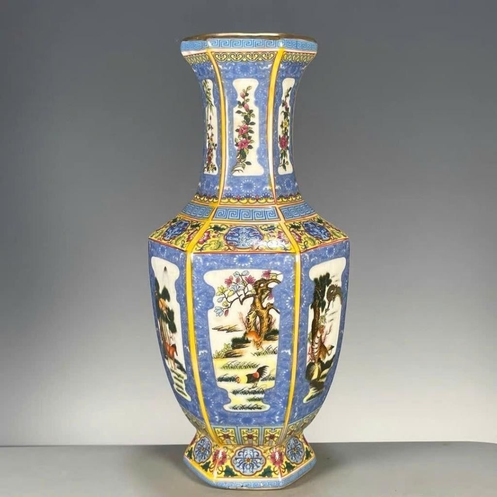  Bình Pháp Lam Lục Giác Tứ Thời Sưu Tầm BKCECN-10042 