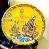  Đĩa cảnh gốm sứ bát tràng in chữ tổng bí thư  BKCECN-10061 