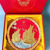  Đĩa cảnh gốm sứ bát tràng in chữ tổng bí thư  BKCECN-10061 