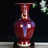  Bình Gốm Men Đỏ Huyết Dụ Tai Lân Cổ Điển BKCECN-10062 