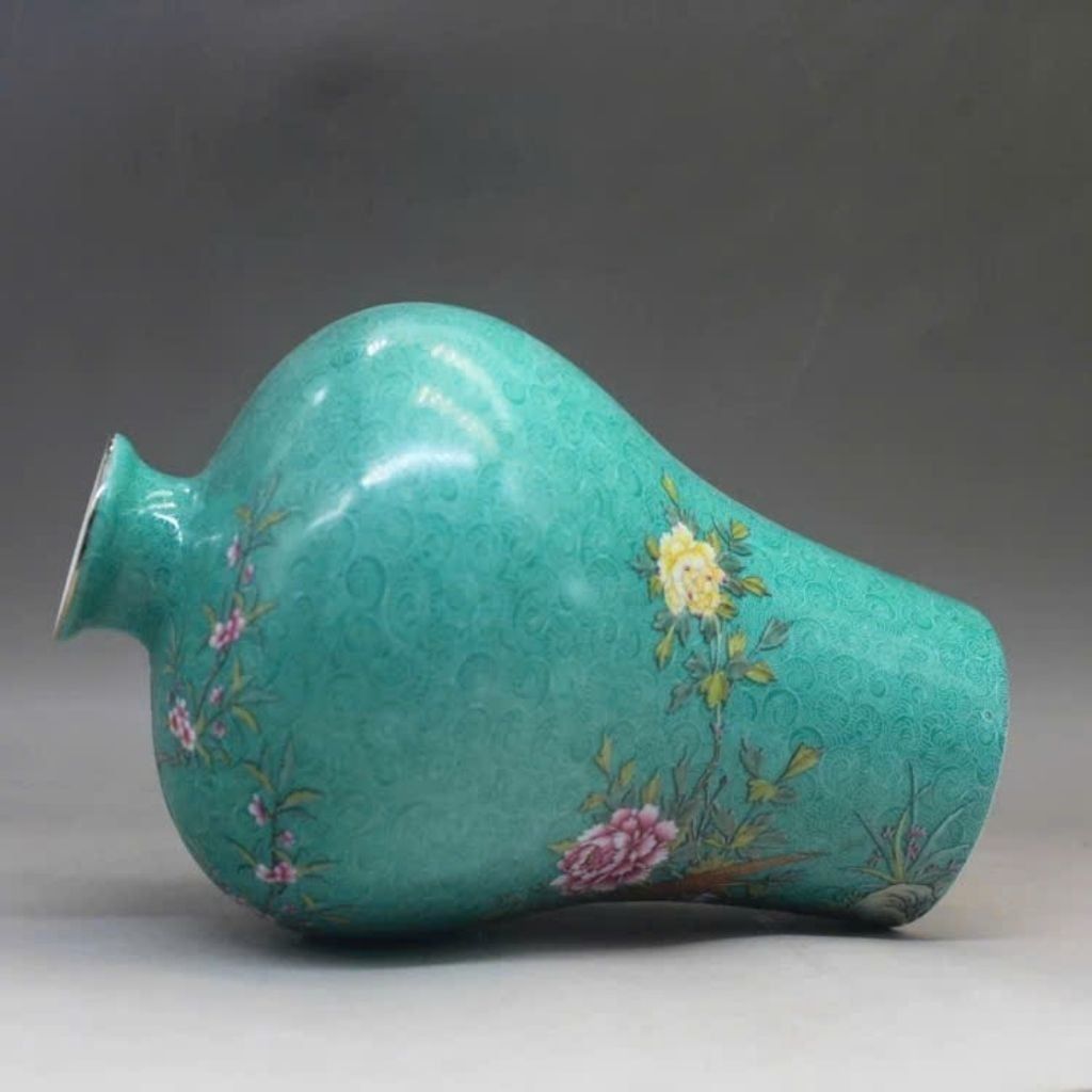  Bình Gốm Pháp Lam Hoa Điểu Sưu Tầm BKCECN-10078 